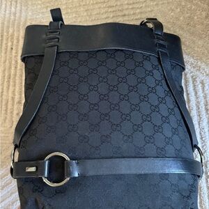 Gucci Black Monogram Shoulder Bag